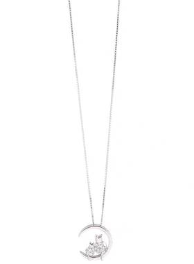 法国设计师望月猫纯银项链