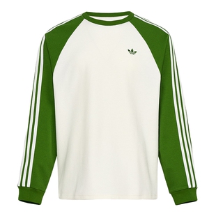 adidas阿迪达斯三叶草运动华夫格上衣2026春男女长袖T恤 KV8869