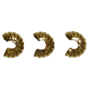 18K包金保色南瓜纹半月包扣月牙扣C扣手链定位珠收尾扣手工