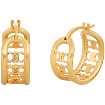 法式复古风镂空雕花凯旋门耳环