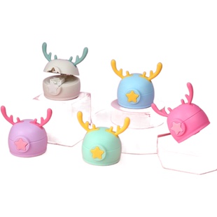 小萌兔儿童保温杯螺纹内塞通用配件星星盖鹿角水壶吸管盖茶杯盖子