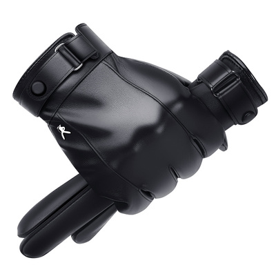 花花公子皮手套男士冬季加绒加厚