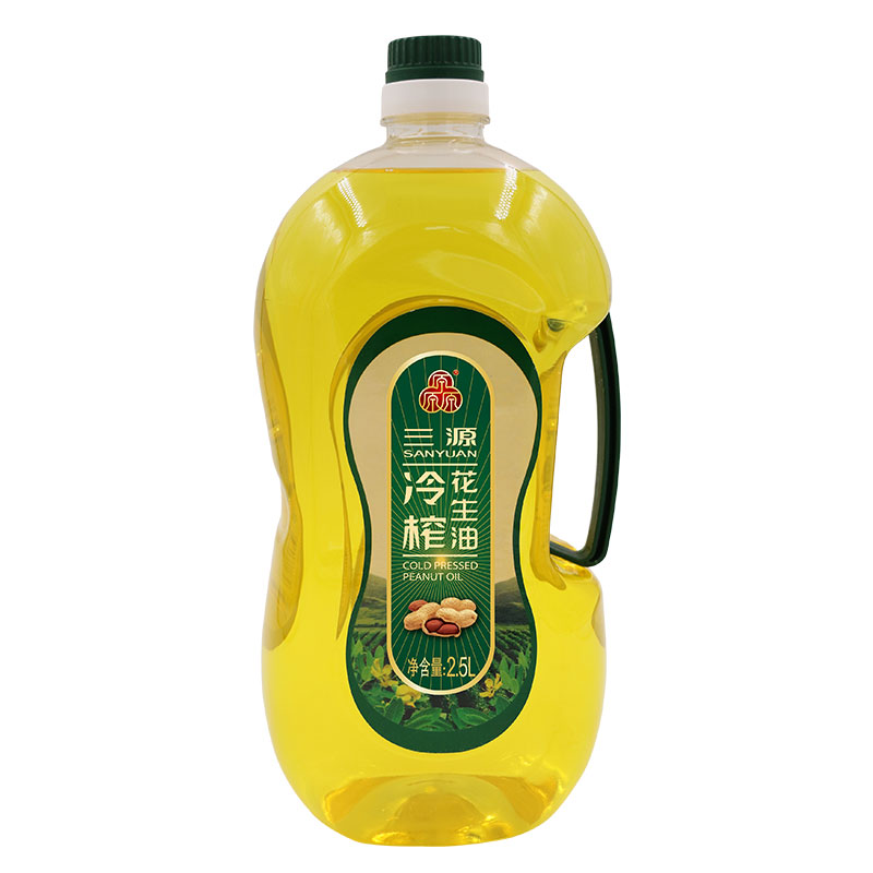 三源食用油物理壓榨一級純正花生油桶裝家用濃香炒菜烘培2.5升