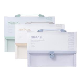 得力风琴包收纳包初中生专用小学生风情包文件袋大容量13层试卷包手提式文件夹a4卷子科目分类整理神器高颜值