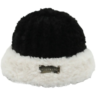 毛线帽女秋冬毛绒绒帽子百搭粉色包头显脸小冷帽保暖大头围针织帽