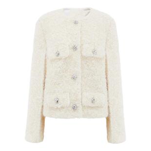 地球店法式名媛羊毛马海毛粗花呢网红炸街小香短外套百搭