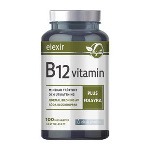 瑞典进口elexir甲钴胺儿童活性叶酸维生素vb12学生营养神经100片