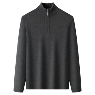 LP正品冬鄂尔多斯市产100%纯山羊绒衫男半高领拉链休闲羊毛保暖衫