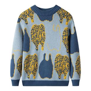 加比瑞男童毛衣秋冬款儿童冬季羊毛衫针织衫加厚半高领大童冬上衣