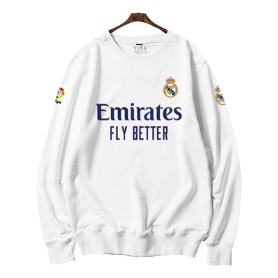 皇马队服薄款长袖衫圆领卫衣