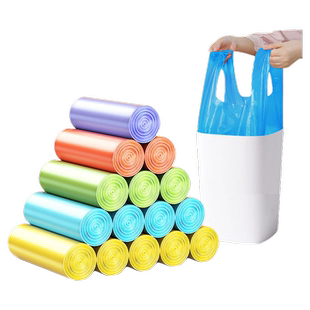 垃圾袋带提手加厚大号大容量垃圾袋子家用厨房办公室一次性垃圾袋