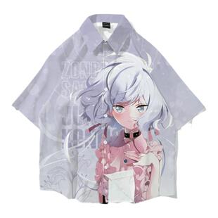 佐贺偶像是传奇 水野爱 绀野纯子衬衫翻领宽松短袖衬衫动漫学生装