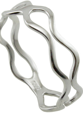 s925纯银简约韩版明星杂志款指环