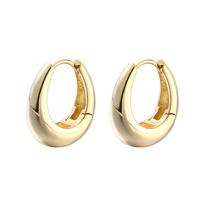 水滴素圈耳环小众设计高级感