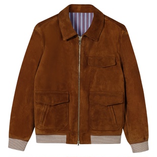 【100%山羊皮】豺狼同款A2真皮羊反绒飞行员夹克英式复古翻领夹克