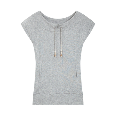 unnone item多种穿着方式 原创百搭复古高弹修身显瘦针织短袖T女