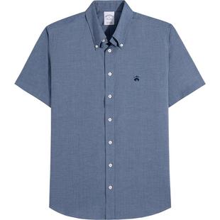Brooks Brothers/布克兄弟男士春夏新款牛津纺刺绣logo短袖衬衫