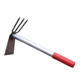 园艺工具短钢柄小锄头两用镐锄种地种菜种花耙子松土除草农用农具
