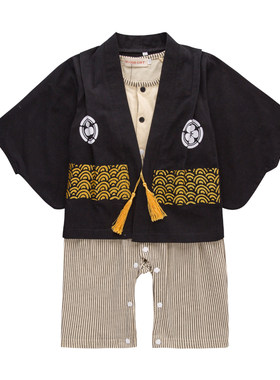 春秋长袖男童和服日系连体哈衣