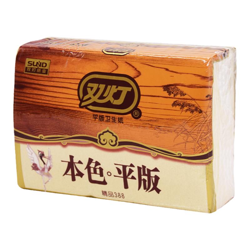 双灯纯本色家用平板卫生纸10包