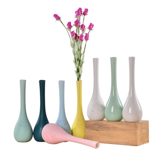 白瓷玉净瓶花插花器家居摆件青瓷陶瓷小花瓶观音瓶供佛禅意花瓶