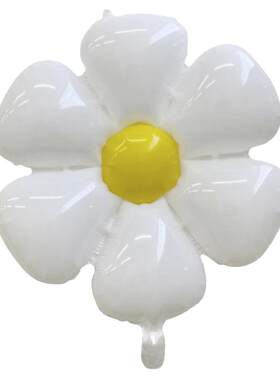 白色笑脸雏菊鸡蛋花铝膜气球