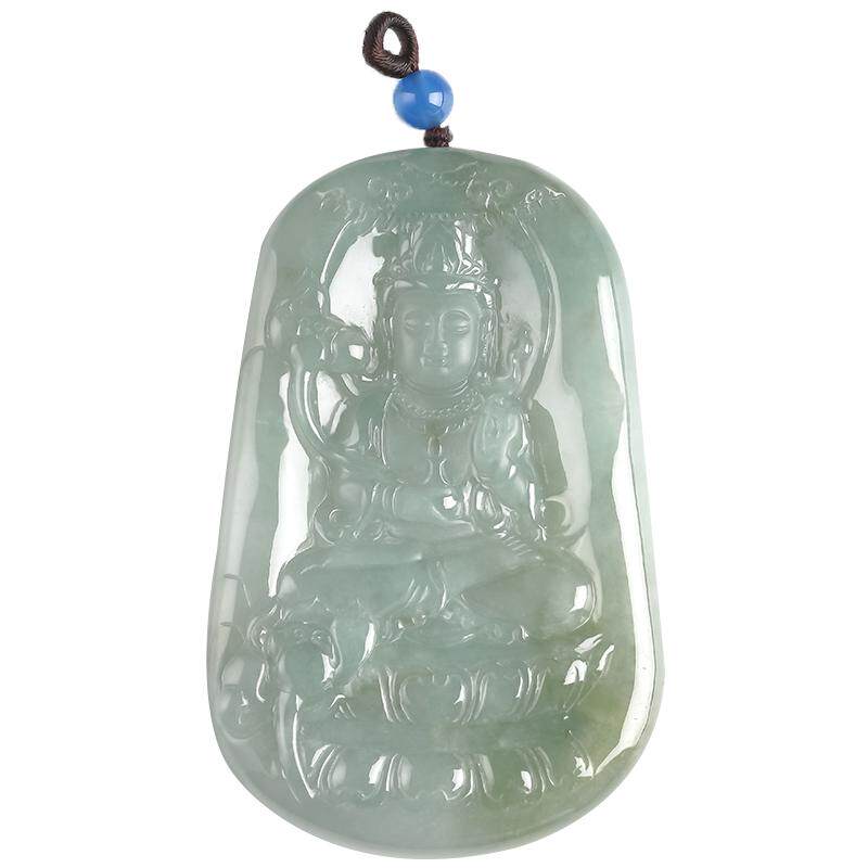 缅甸翡翠观音玉牌吊坠正品保证