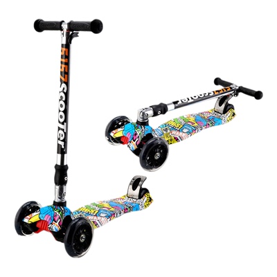 scooter四轮闪光儿童滑板车1-8岁