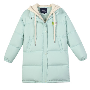 学生羽绒服女韩版少女初中生中长款2025冬装新款外套90绒加厚宽松