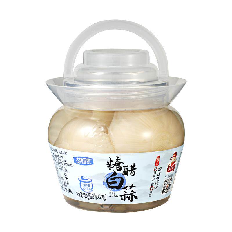 状元大地农夫糖醋白蒜腌制甜蒜头开袋即食下饭腌制泡菜580g