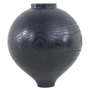 中古侘寂风木头花瓶民宿软装搭配日式碳化木干花花盆木质装饰摆件