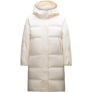 安踏速暖羽绒服丨四防中长羽绒服女冬季保暖鸭绒外套休闲潮流棉服