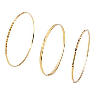 韩国流行韩国14K黄金戒指女 个性简约车花光面细款彩金戒指指环女