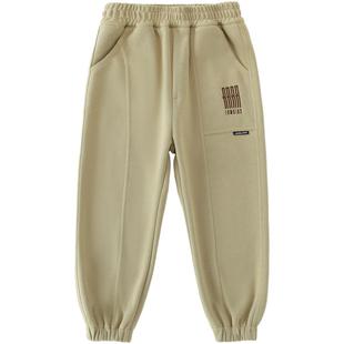 小象汉姆童装男童加绒运动裤2025冬装新款儿童运动裤中大童登山裤