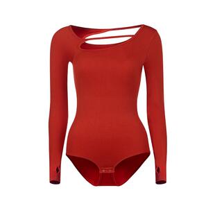 MIMI FANTASY束腰收腹显瘦长袖连体衣女春季露肩镂空性感轻塑身衣