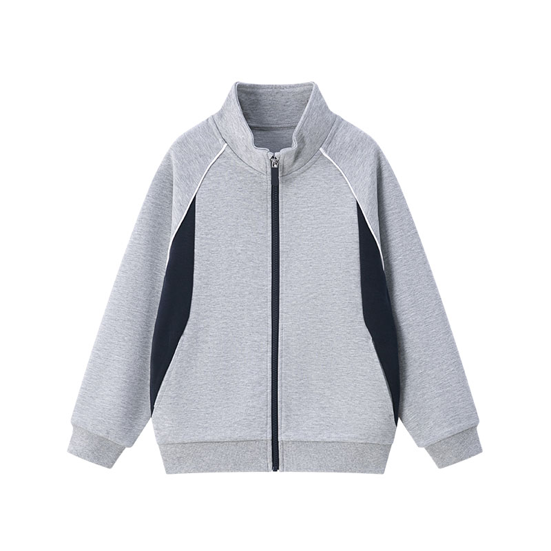 伊顿校服学生灰色藏青棒球服春秋款立领上衣拉链运动外套男女通用