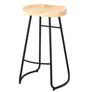 铁艺高脚吧台椅现代简约家用餐厅吧椅实木吧台凳饭店吧凳酒吧吧椅