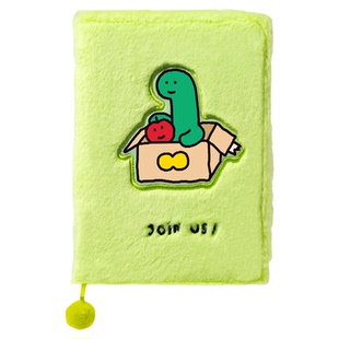 Nusign纽赛乔古漫联名毛绒封套手账本笔记本高颜值小恐龙卡通图多巴胺色本子工作日记本作业本记事本joguman