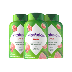 【自营】进口vitafusion铁软糖60粒3瓶补铁软糖气血糖含铁元素