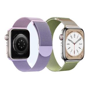 适用applewatchS11官网同款米兰尼斯S10金属表带iwatch9/8//7/6/5/4/se新款苹果手表ultra磁吸回环表带星光色