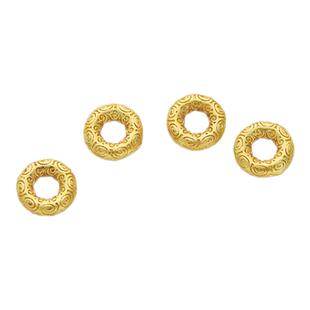 18K包金保色哑金闭口螺纹隔片7mm垫片diy手串项链配饰隔饰品配件