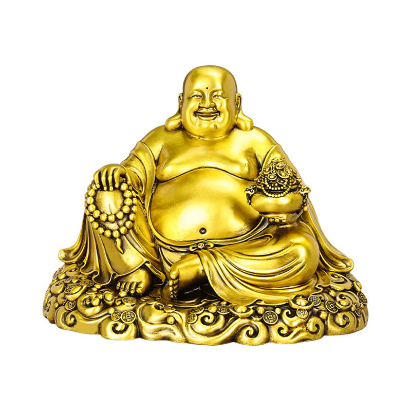 黄铜弥勒佛笑佛摆件家用供奉