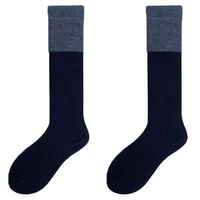 夜间教习室拼色中筒小腿袜