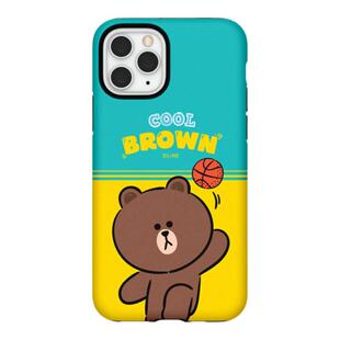 LINE FRIENDS布朗熊问候苹果15双层手机壳iPhone14promax保护套苹果13全包iPhone17玩耍可爱iPhone16pro磁吸