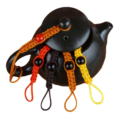 复古宫廷风黑色红色珠子茶壶绳子