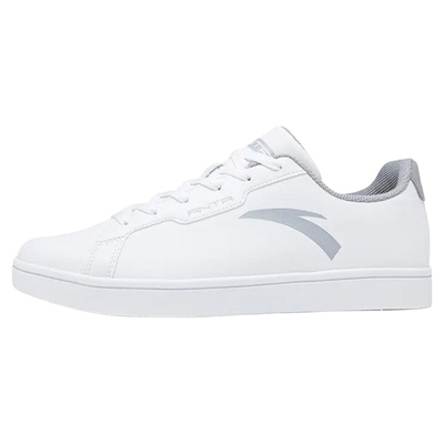 安踏男鞋低帮板鞋皮面休闲鞋