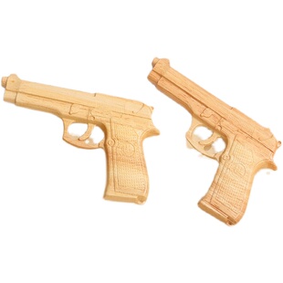 橡胶木浮雕木头枪儿童玩具手枪木枪舞台表演道具宝宝幼儿园礼物