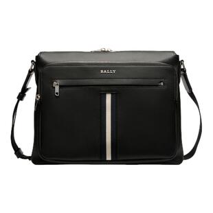 【情人节礼物】BALLY巴利黑色牛皮革男士大号斜挎包6307857