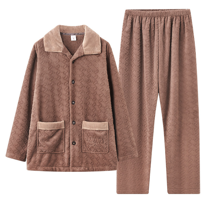 睡衣男抗静电加绒可外穿家居服