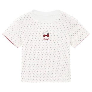 【专柜同款】MINIPEACE×史努比联名女童短袖T恤波点夏装上衣新款